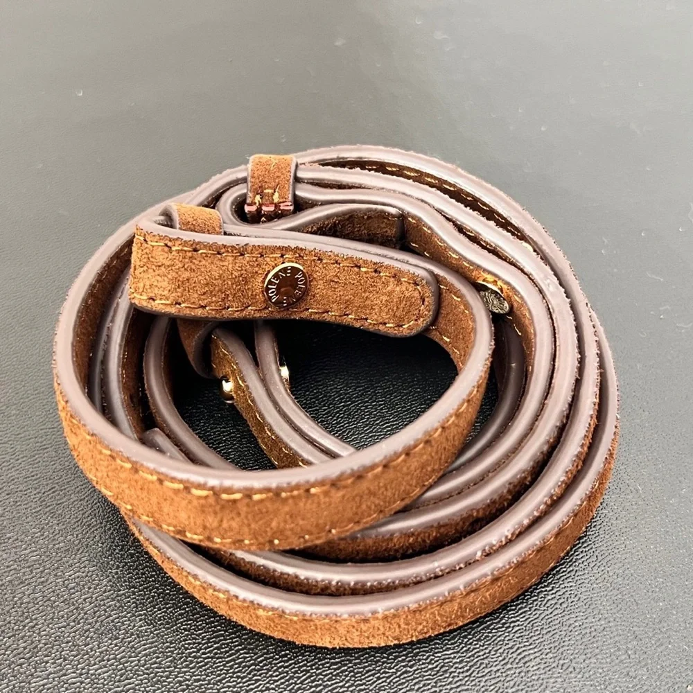 Polene Suede Shoulder Bag in Chestnut Brown - Picture 4 of 9